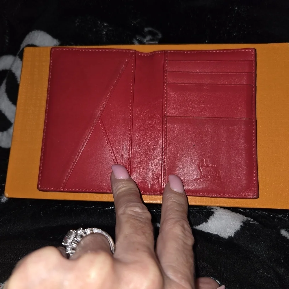 Christian Louboutin Black Studded Women's Card Wallet